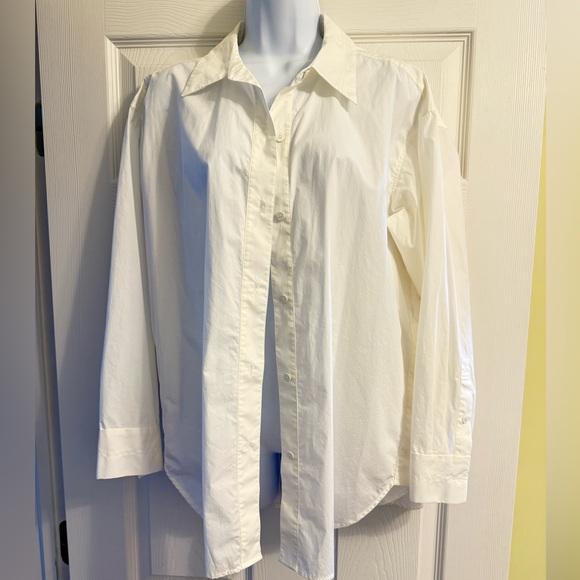 NWOT Theory Women's Classic White  Menswear Shirt size S - Picture 3 of 8